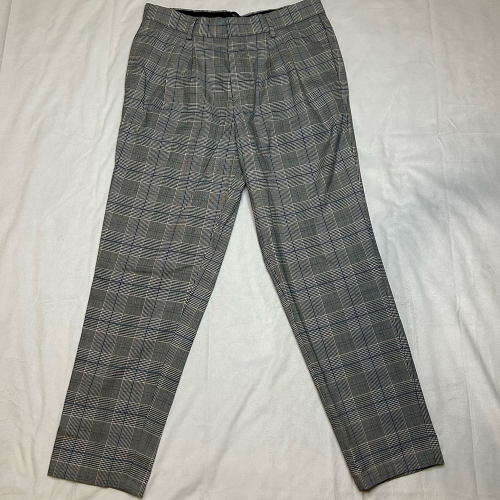 River Island Tapered Smart Pants- Grey Plaid